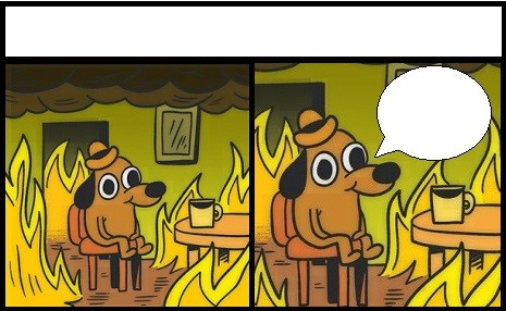 собака в пожаре мем