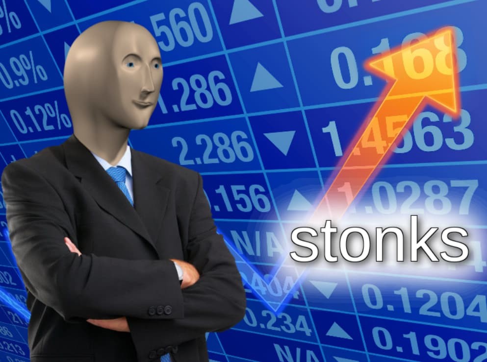 мем stonks могучий