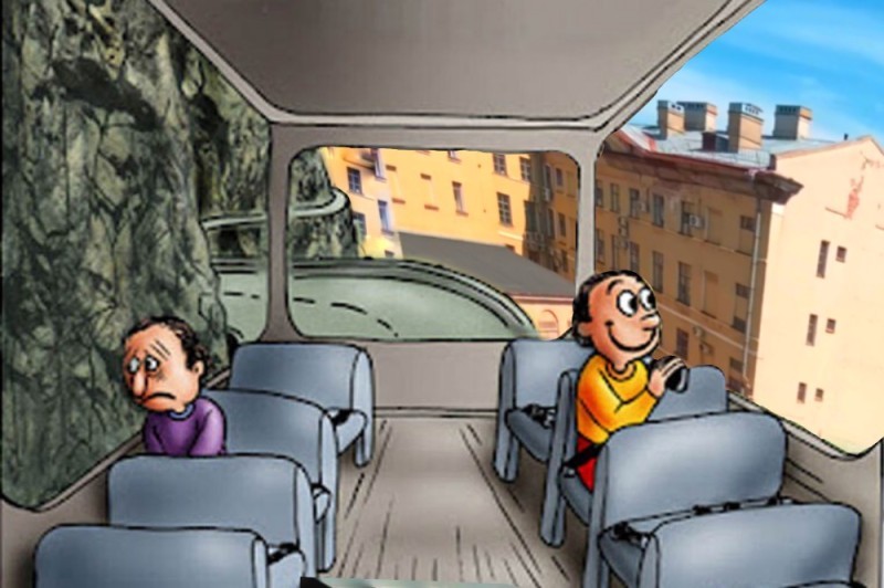 карикатура автобус